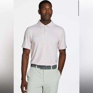 VRST Men’s Small Golf Polo Rose Washed Geo Pink NWT Dri-Fit Mesh Athletic Shirt